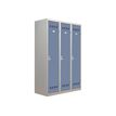 Vestiaire Industrie Salissante - 3 portes - 180 x 120 x 50 cm - gris/beu