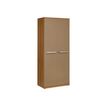 Armoire haute SLIVER - L80 x H188 x P45 - 2 portes - Noyer et bronze