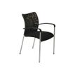 Lot de 4 chaises JULIA - avec accoudoirs - assise et dossier noir