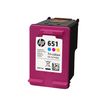 0889296160861-HP 651 - 3 couleurs - cartouche d'encre originale (C2P11AE)-Angle droit-0