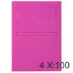 Exacompta Forever - 4 Paquets de 100 Chemises à fenêtre - 120 gr - fuchsia