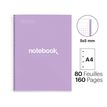 8422593460559-Notebook Emotions, couverture rigide, A4, quadrillage 5x5 mm, 80 feuilles de 1 couleur, Miquelrius, Lav--1