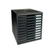9002493422704-Exacompta Modulo Ecoblack - Module de classement 10 tiroirs - noir-Angle gauche-0