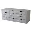 3660141020342-Bloc de classement 12 tiroirs - compatible avec les armoires EASY OFFICE - gris-Angle droit-0