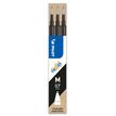 Pilot Frixion Ball - 3 Recharges pour rollers effaçables - 0,7 mm - noir