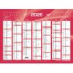 Quo Vadis - Calendrier bancaire 7 mois par face - 40,5 x 55 cm - rouge