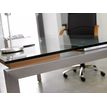 3483600012258-Bureau verre SLIVER avec voile de fond - 190 cm - Pieds métal - Noyer et bronze-P_79356203_3-2