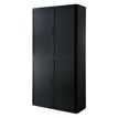 Armoire haute à rideaux EASY OFFICE - 110 x 204 x 41,5 cm - Corps, rideaux et poignée noir