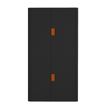 3660141930276-Armoire haute à rideaux EASY OFFICE - 110 x 204 x 41,5 cm - Corps et rideaux noir - Poign