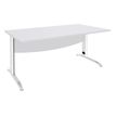 Bureau droit IDRA - L140 cm - Pieds blanc - plateau Blanc perle