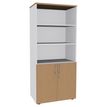 2012348123615-Bibliothèque IDRA/DUAL  avec 2 portes basses - L80 x H180 x P47 - Corps blanc - Portes et -P_79377083_1-0