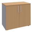 3253310129917-Armoire basse IDRA/DUAL - H72 x L80 x P47 - 2 portes - Corps alu - Dessus et portes imitati-P_79377112_1-0