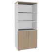 3253310147560-Armoire Bibliothèque haute INEO/LEVEL/STEELY/WOODY - Corps blanc - Portes et dessus Chêne-P_79395871_1-0