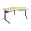 3253310150300-Bureau symétrique 120° IDRA - L185 cm - Pieds aluminium - plateau imitation Erable-P_79408659_1-0