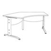 3253310150300-Bureau symétrique 120° IDRA - L185 cm - Pieds aluminium - plateau imitation Erable-P_79408659_6-4