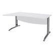 Bureau droit IDRA - Vague à gauche - L160 cm - Pieds alu - plateau Blanc