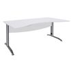 3253310150515-Bureau double vague symétrique IDRA - L180 cm - Pieds aluminium - plateau Blanc perle-P_79408680_1-0
