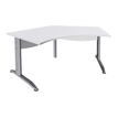 3253310150546-Bureau symétrique 120° IDRA - L185 cm - Pieds aluminium - plateau Blanc perle-P_79408683_1-0