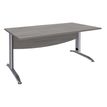 Bureau droit IDRA - L180 cm - Pieds alu - plateau imitation Chêne gris