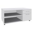 Console mobile EXPRIM/LOFTER/LEVEL - L120 x H63 x P60 cm - 2 tiroirs dont 1 DS - coté blanc - finition façade et dessus Blanc perle