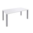 Bureau droit EXPRIM - L180 cm - Plateau Blanc perle - Pieds alu