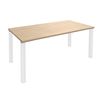 3253310153882-Bureau droit EXPRIM - L140 cm - Plateau imitation Chêne clair - Pieds blanc-P_79432237_1-0