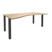 3253310153950-Bureau vague symétrique EXPRIM - L180 cm - Plateau imitation Chêne clair - Pieds carbone-P_79432240_1-0