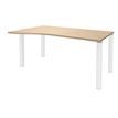 3253310164864-Bureau Vague EXPRIM - L140 cm - Retour gauche - Plateau imitation Chêne clair - Pieds blan-P_79432367_1-0