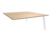 3253310163270-Bureau double STEELY - L180 cm - Double face Suivant - Pieds blanc - plateau imitation Chê-P_79432608_1-0