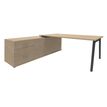 3253310163409-Bureau STEELY Manager - L180 x P100 x H72,5 cm - console retour à gauche (2 tiroirs) L200 x P60 x H72,5 cm - pieds carbone - p-P_79432621_1-0