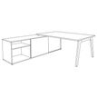 3253310163409-Bureau STEELY Manager - L180 x P100 x H72,5 cm - console retour à gauche (2 tiroirs) L200 x P60 x H72,5 cm - pieds carbone - p-P_79432621_4-3