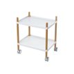 3660141060881-Desserte 2 plateaux - L50 x H55 x P36 cm - pied hêtre - plateau blanc-P_79433393_1-0