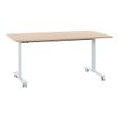 3483600875525-Table de réunion mobile et rabattable YES ! - 120 cm - Pieds blancs - Chêne-P_79440967_1-0