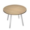 2012349510117-Table ronde - H105 cm - 100 cm - 4 Pieds blanc - plateau imitation chêne-P_79441646_1-0