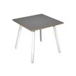 Bureau LEONARDO - 80 cm - Pieds métal blancs - Anthracite chants chêne