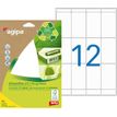 Apli Agipa - Etui A5 - 168 Étiquettes 100% recyclées blanches multi-usages - 56 x 34 mm - coins arrondis - réf 101248