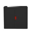 Armoire basse à rideaux EASY OFFICE - 110 x 104 x 41,5 cm - Corps et rideaux noir - Poignée rouge