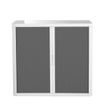 Armoire basse à rideaux EASY OFFICE - 110 x 104 x 41,5 cm - Corps et poignée blanc - Rideaux anthracite