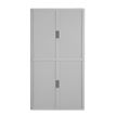 Armoire haute à rideaux EASY OFFICE - 110 x 204 x 41,5 cm - Corps et rideaux gris - Poignée anthracite