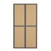3660141929201-Armoire haute à rideaux EASY OFFICE - 110 x 204 x 41,5 cm - Corps et poignée anthracite - Rideaux imi--0