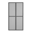 3660141930269-Armoire haute à rideaux EASY OFFICE - 110 x 204 x 41,5 cm - Corps et poignée anthracite - Rideaux gri--0