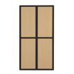Armoire haute à rideaux EASY OFFICE - 110 x 204 x 41,5 cm - Corps et poignée noir - Rideaux imitation hêtre