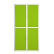 Armoire haute à rideaux EASY OFFICE - 110 x 204 x 41,5 cm - Corps et poignée blanc - Rideaux vert
