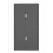 Armoire haute à rideaux EASY OFFICE - 110 x 204 x 41,5 cm - Corps et rideaux anthracite - Poignée grise