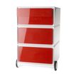 Caisson de bureau mobile EASYBOX - 2 tiroirs et 2 plumiers - Rouge