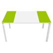Bureau droit EASYDESK - L140 x P80 cm  - Blanc/vert