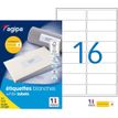 Apli Agipa - 1600 Étiquettes adhésives blanches multi-usages - 99,1 x 33,9 mm - coins arrondis - réf 118985