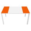 Bureau droit EASYDESK - L140 x P80 cm  - Blanc/orange