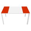 Bureau droit EASYDESK - L140 x P80 cm  - Blanc/rouge