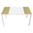 Bureau droit EASYDESK - L140 x P80 cm  - Blanc/hêtre